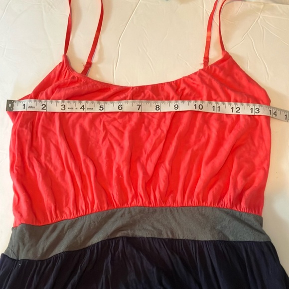 Soprano orange and navy spaghetti strap dress Sz M - Picture 7 of 13